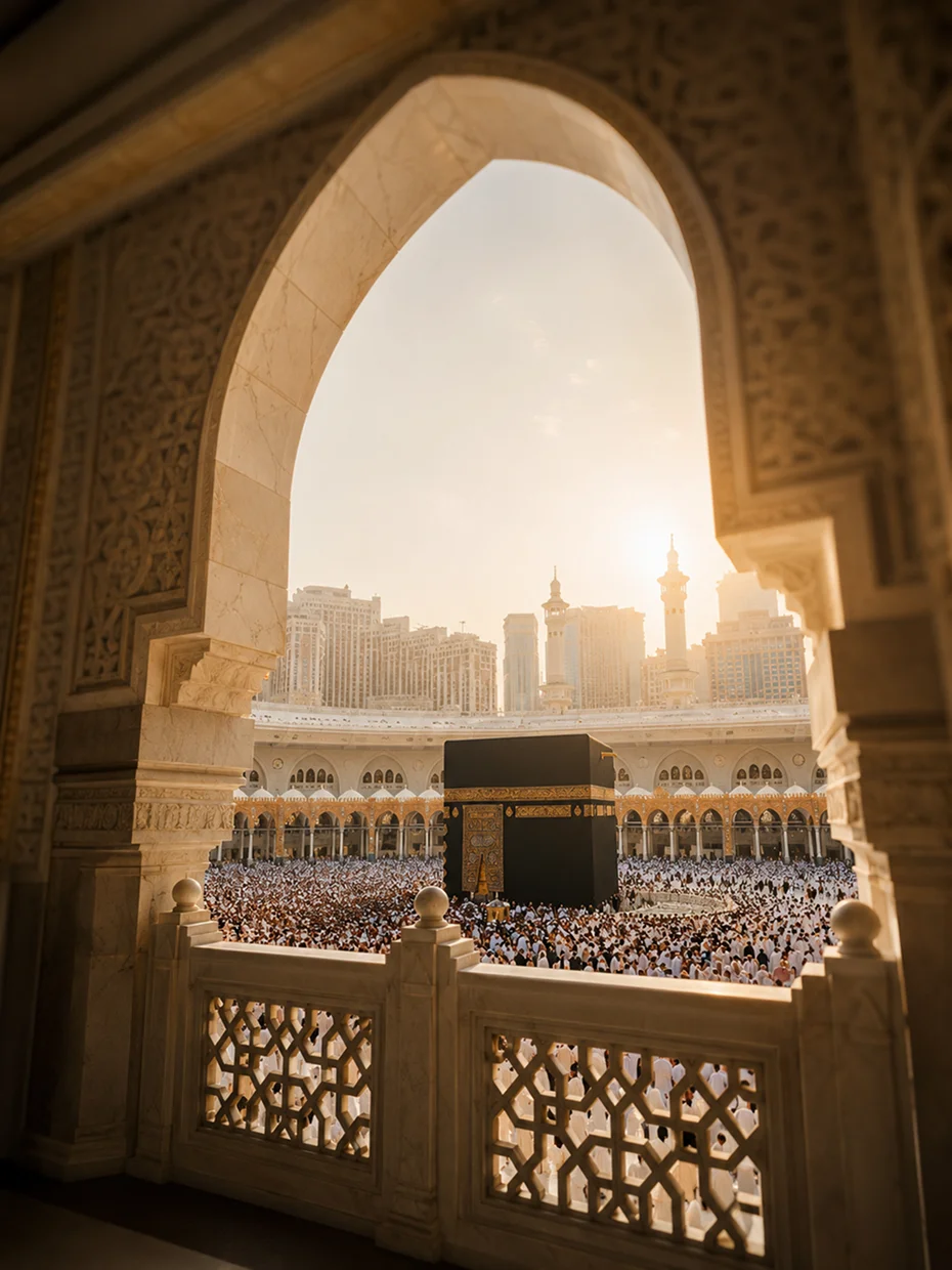 Suasana jamaah di area Masjidil Haram